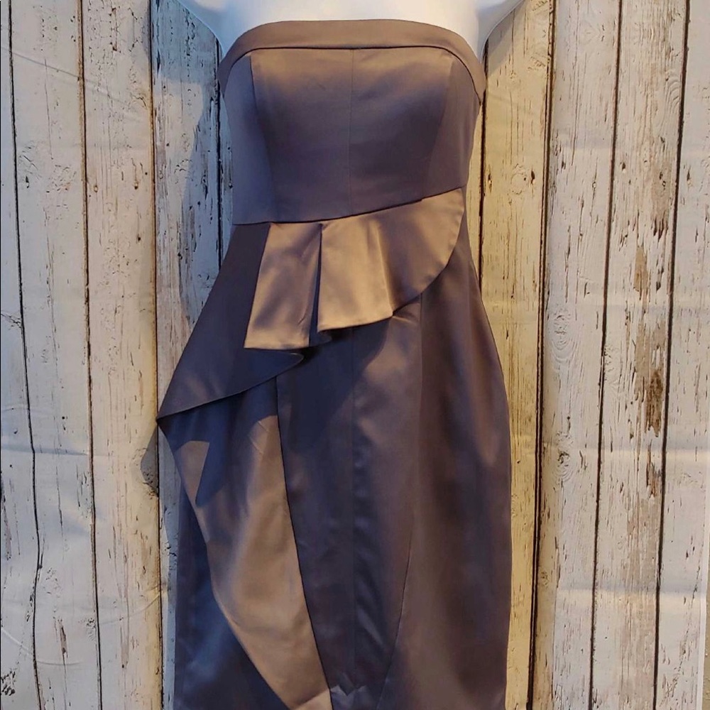 Jessica Simpson Size 2 Peplum Gray Strapless Dress